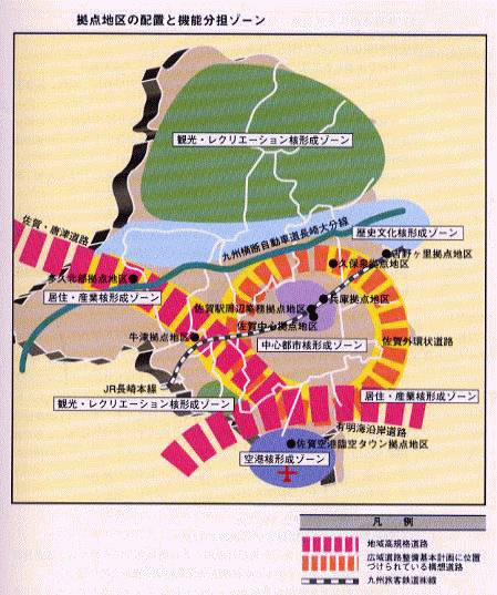 拠点地区の配置と機能分担ゾーン地図